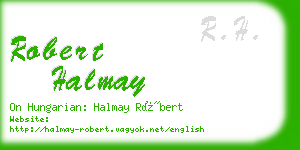 robert halmay business card